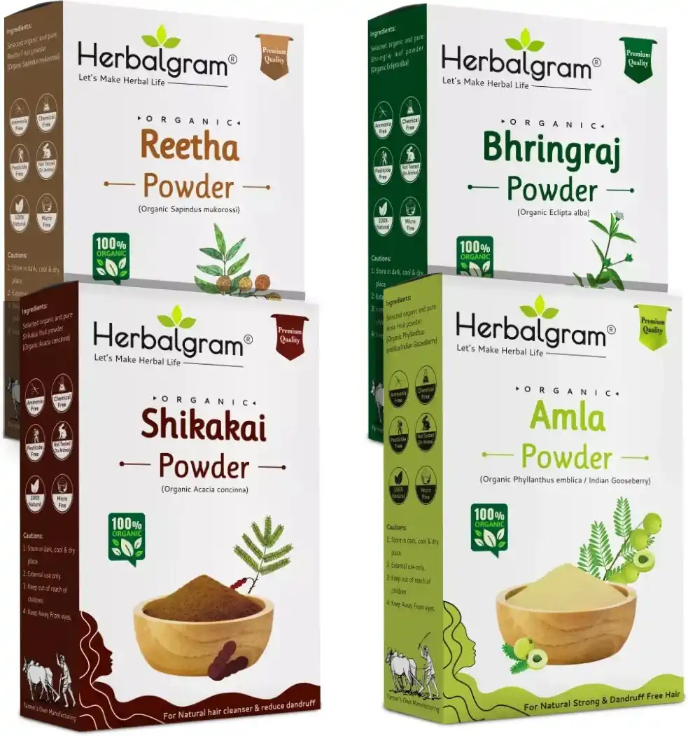 Pack of 4 100% Organic Amla Reetha Shikakai Bhringraj Powder For Hair Care Combo (400 G).png