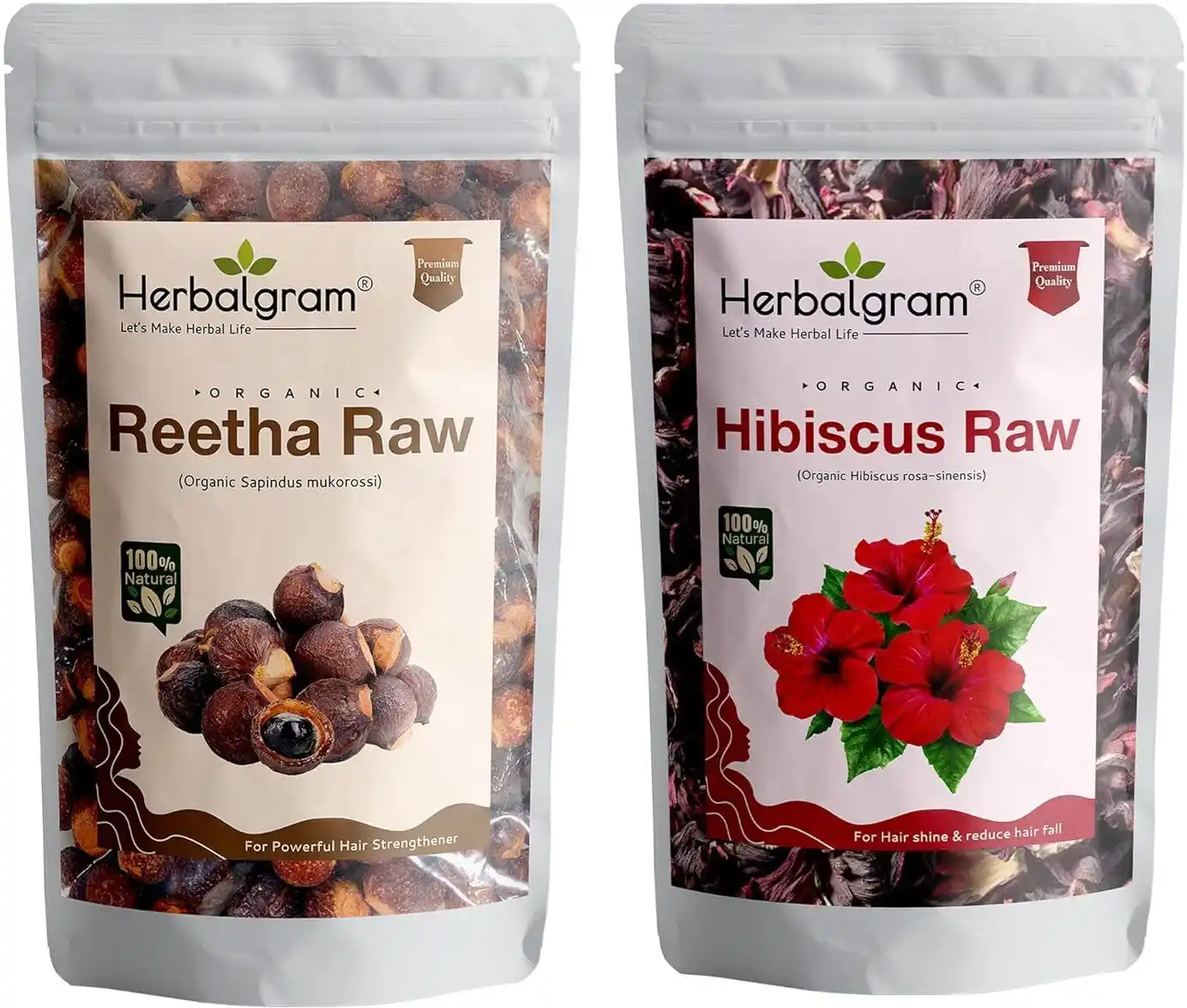 Pack of 2 Raw Reetha Nuts Hibiscus Flower Dry Combo Pack 100G Each & Natural Hair Care (100 G).png