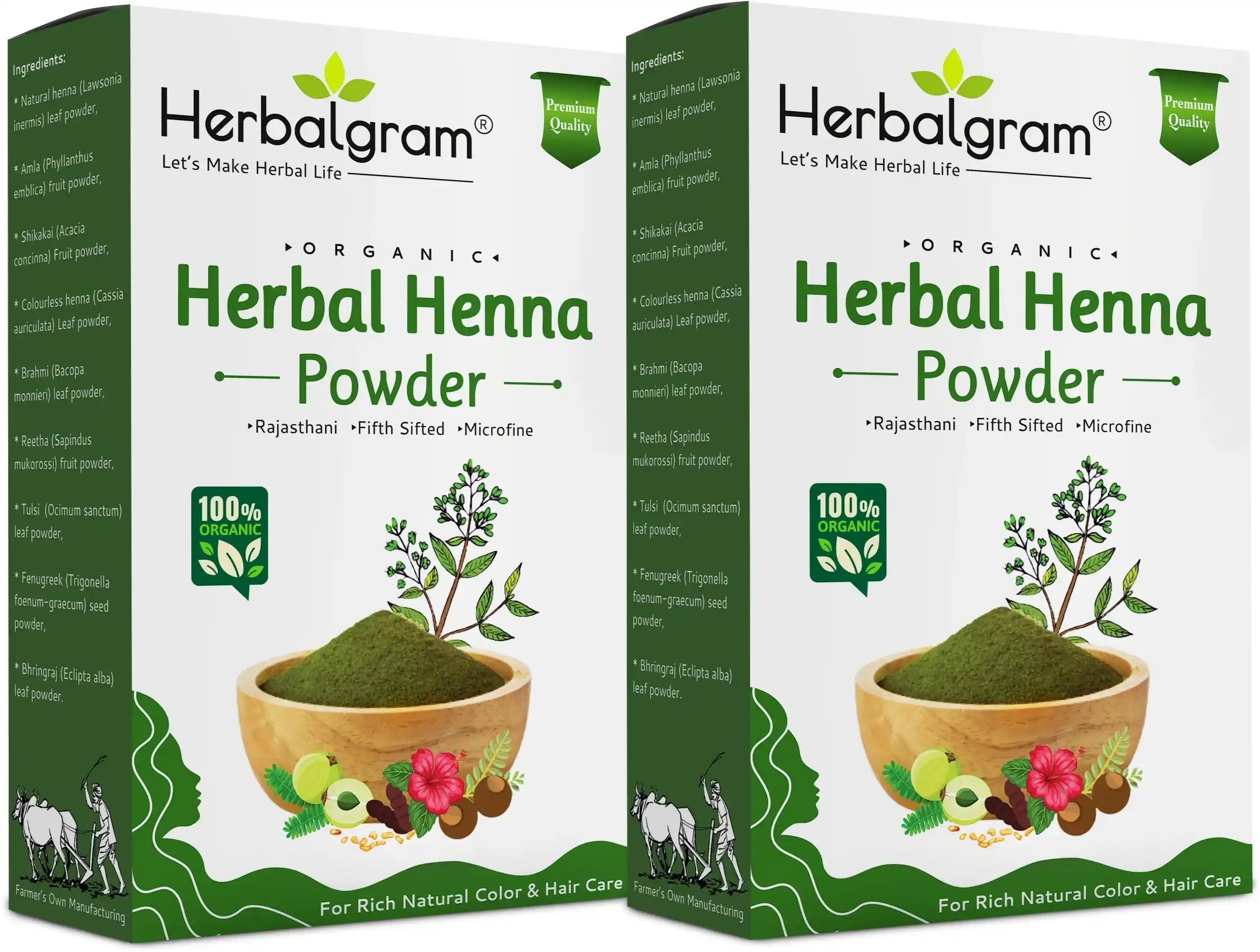 Pack of 2 100% Organic Rajasthani Combo Herbal Henna Powder For Hair (200 G).png