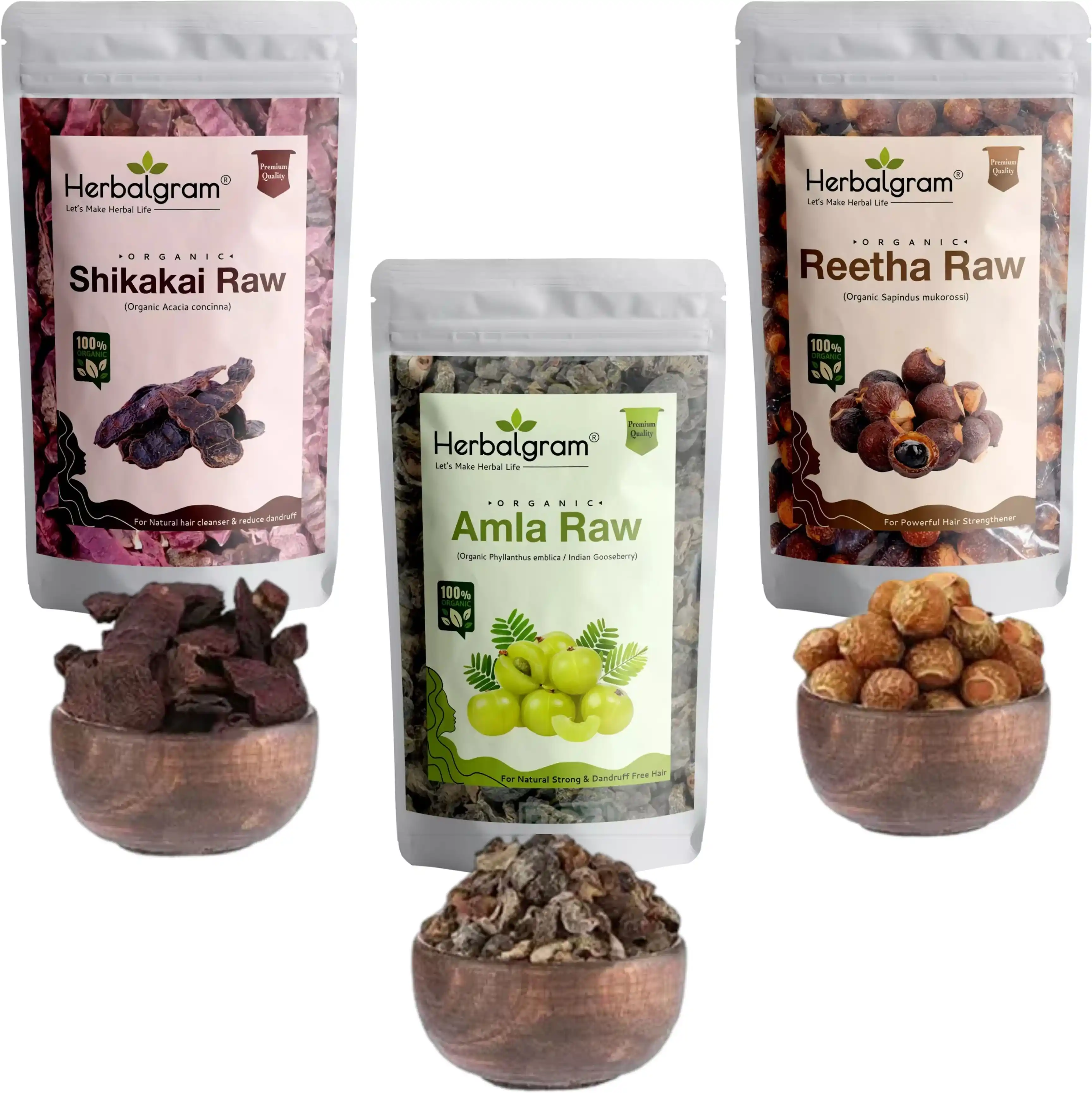 Pack of 3 100% Organic Amla Reetha Shikakai (Row Form) - Combo  (300 G).png