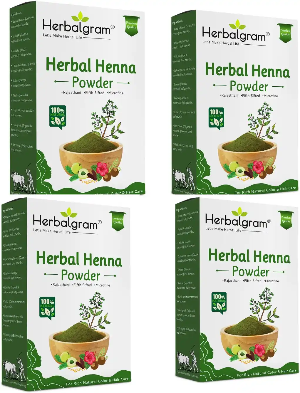 100% Pure & Organic Henna Leaf Powder Fifth Filtered For Hair Color & Body Art (400 G).png