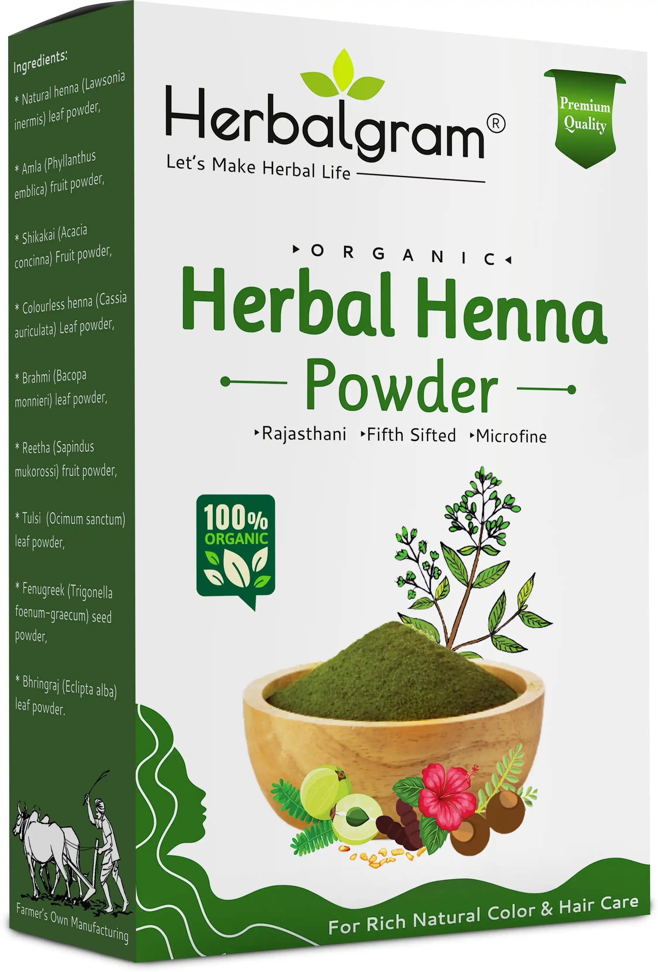 Rajasthani Herbal Henna Powder For Hair 100% Organic (100 G).png